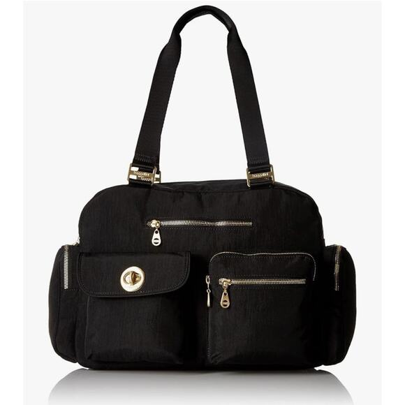 Baggallini Gold International Venice Laptop Travel Gold Hardware Zipper Pockets - Picture 1 of 13